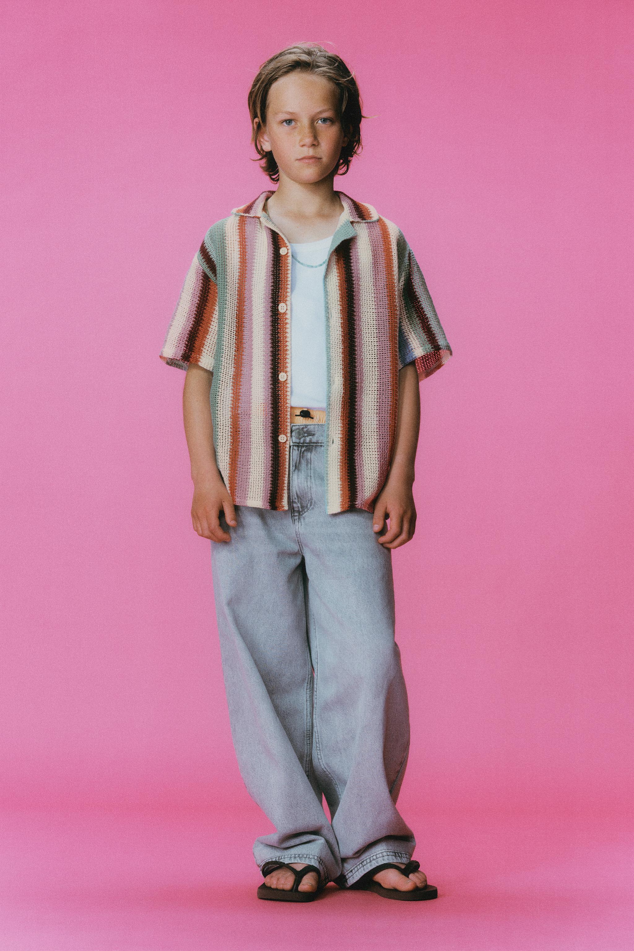 CROCHET STRIPED SHIRT